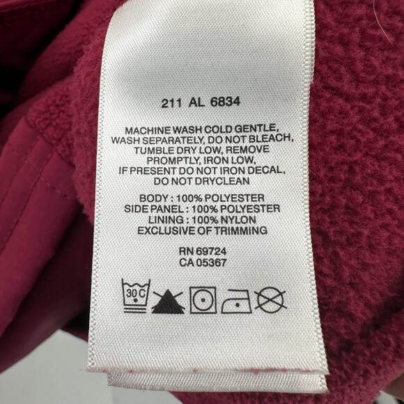 Columbia Jacket WMNS XL Fuchsia Full Zip High Neck Fleece Sleeve Quilted Outdoor - Picture 10 of 10